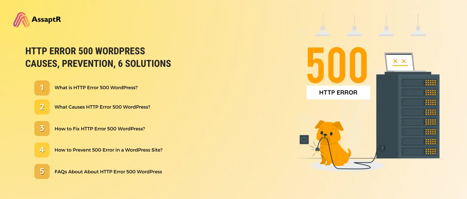 HTTP Error 500 WordPress | Causes, Prevention, 6 Solutions