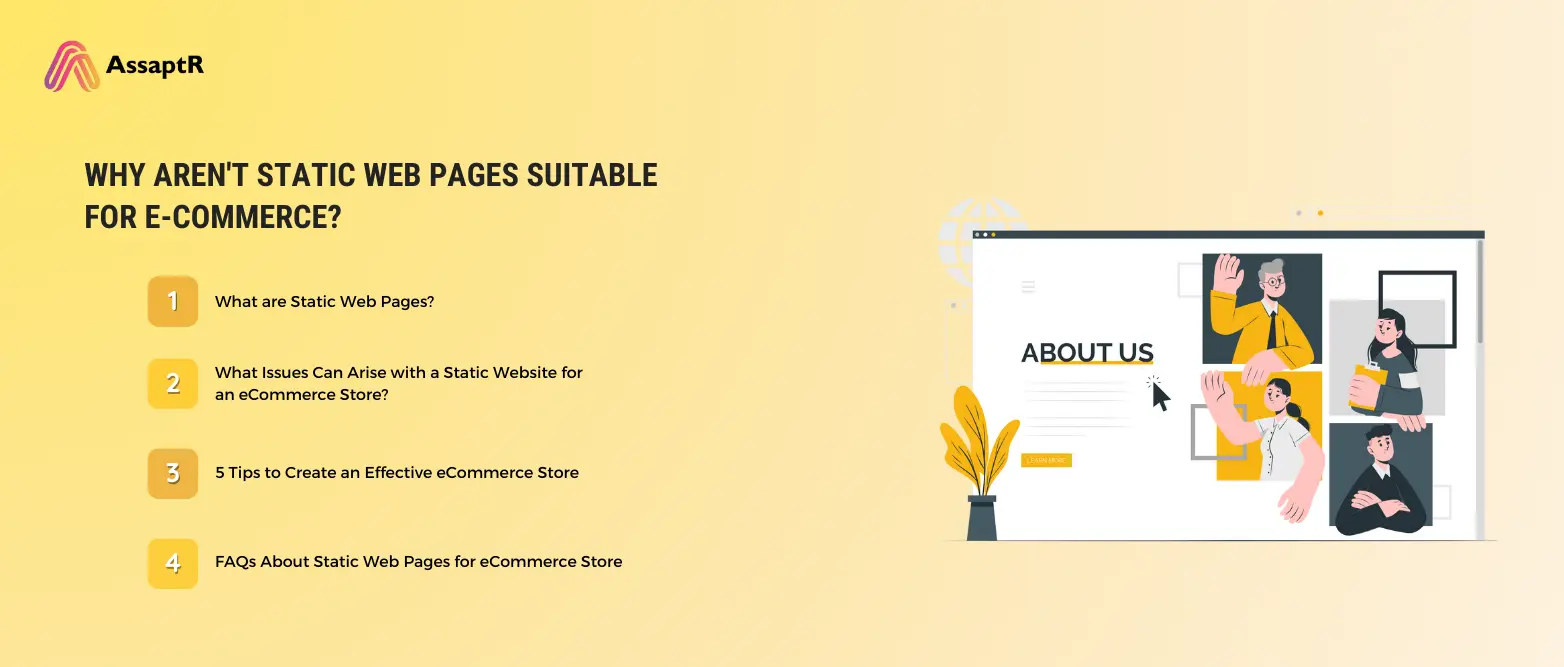 why aren't static web pages suitable for ecommerce?