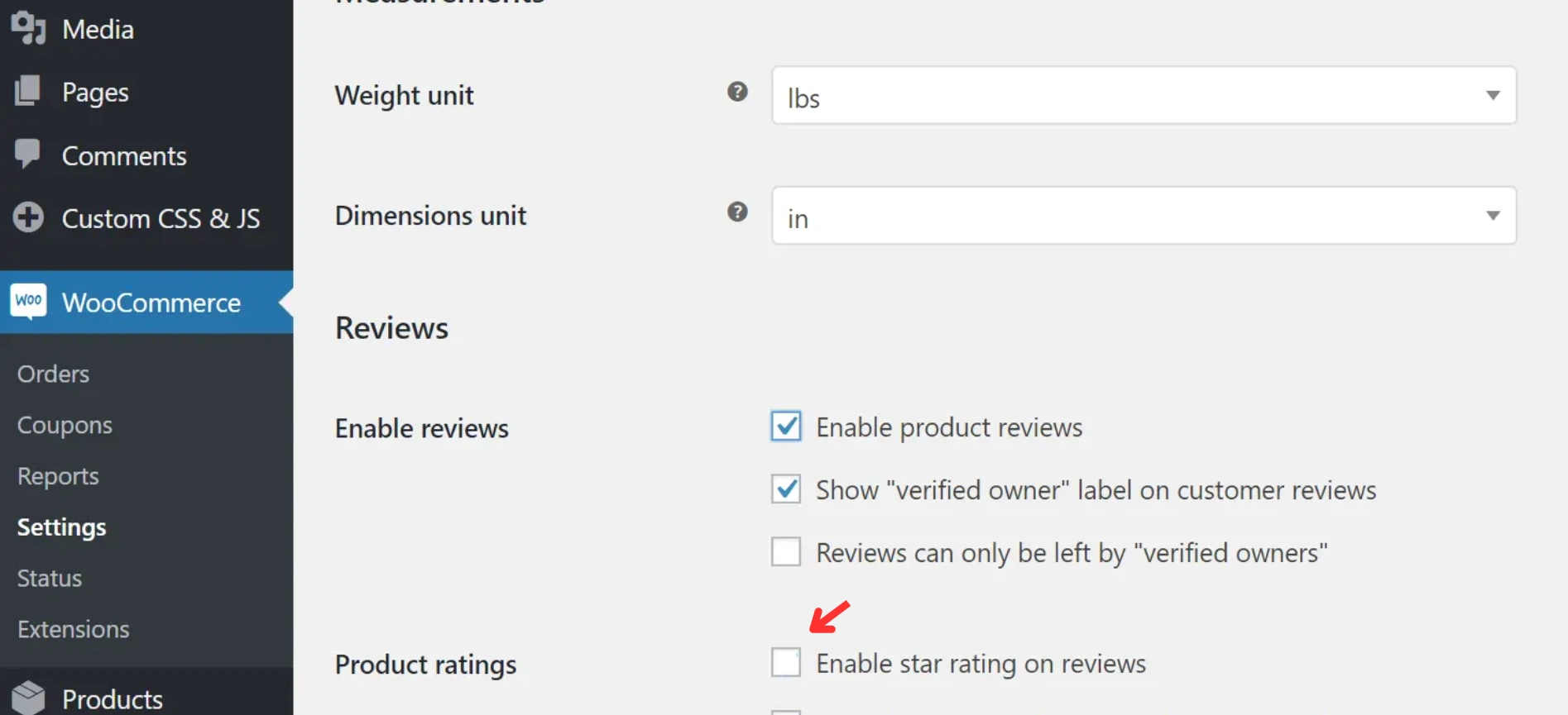 Remove WooCommerce Products Ratings By Disabling Reviews in WooCommerce Settings