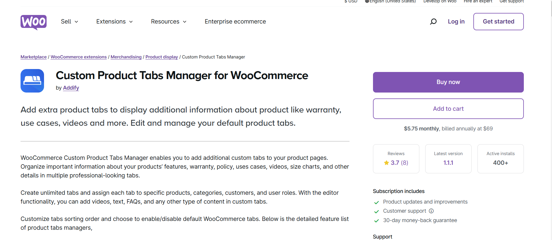 custom-product-tabs-plugin-woocommerce