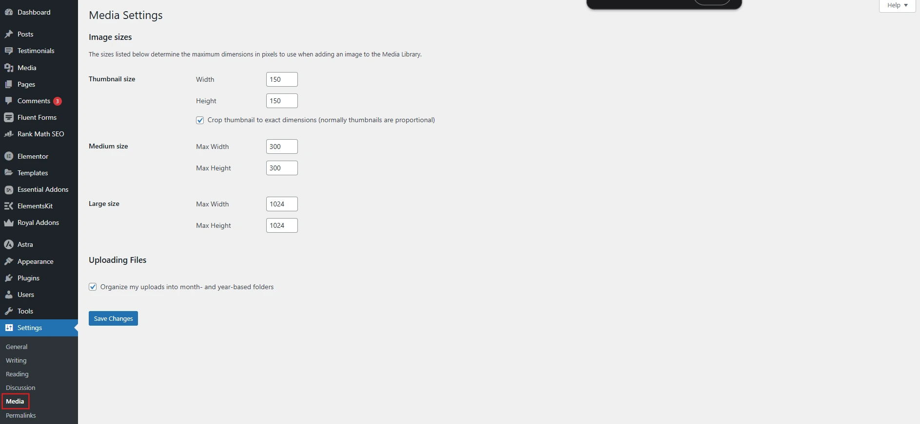 Change Image Size in WordPress Blog Post Using WordPress Settings (Default Image Sizes)